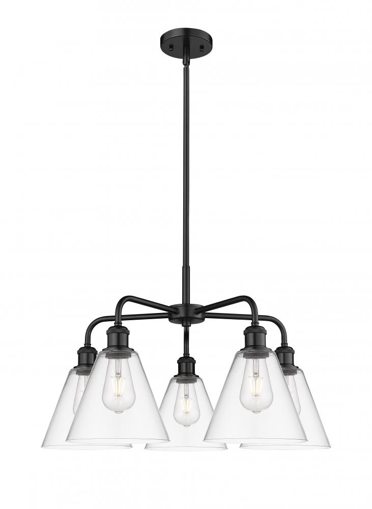 Berkshire - 5 Light - 26 inch - Matte Black - Chandelier