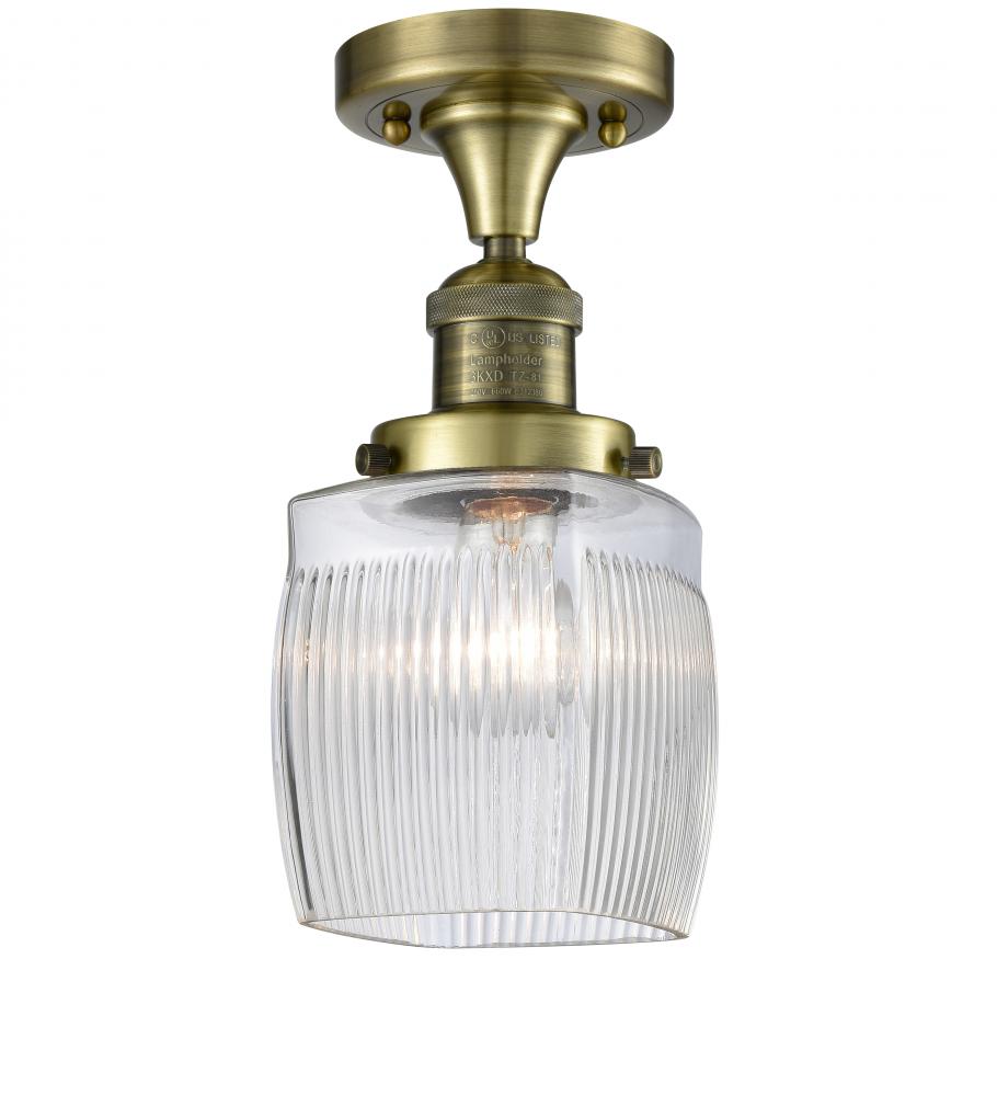 Colton - 1 Light - 6 inch - Antique Brass - Semi-Flush Mount