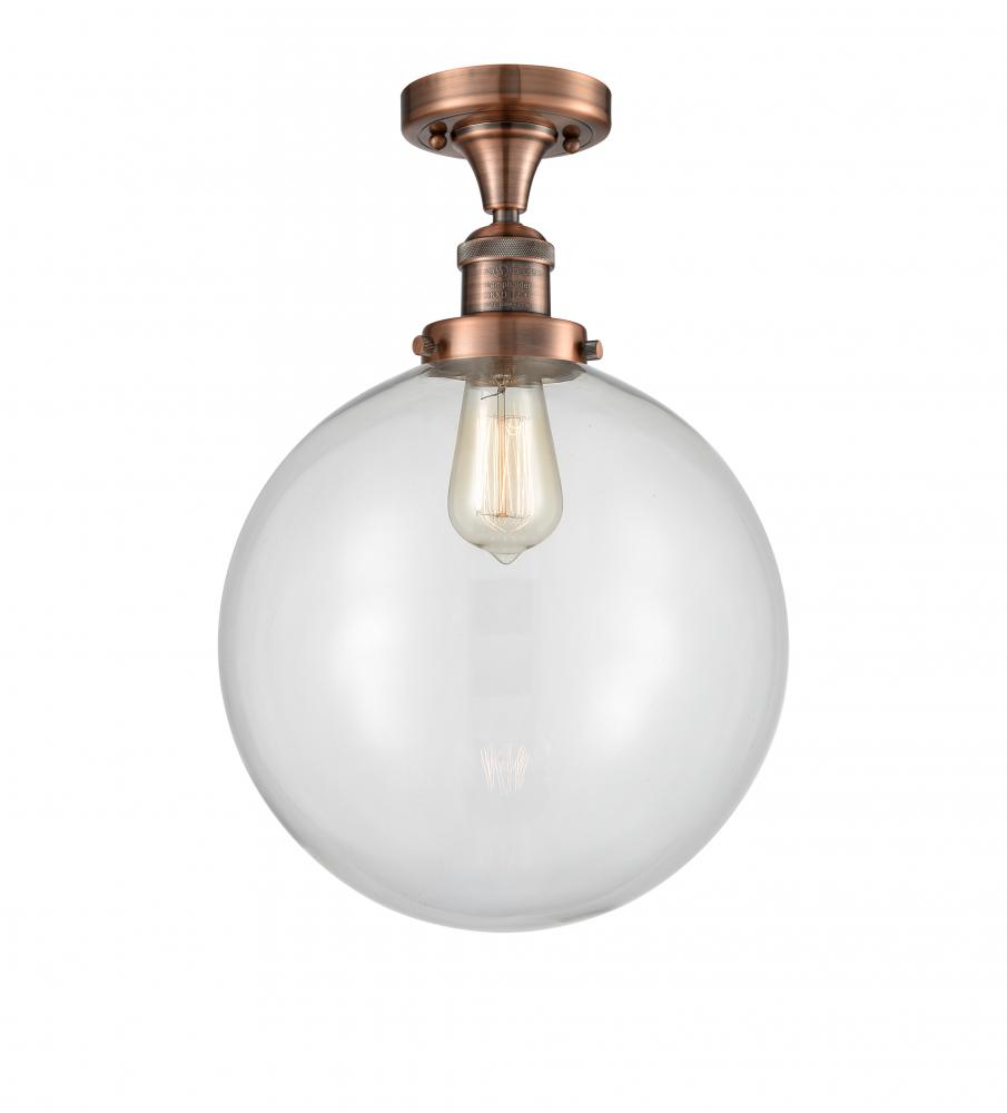 Beacon - 1 Light - 12 inch - Antique Copper - Semi-Flush Mount