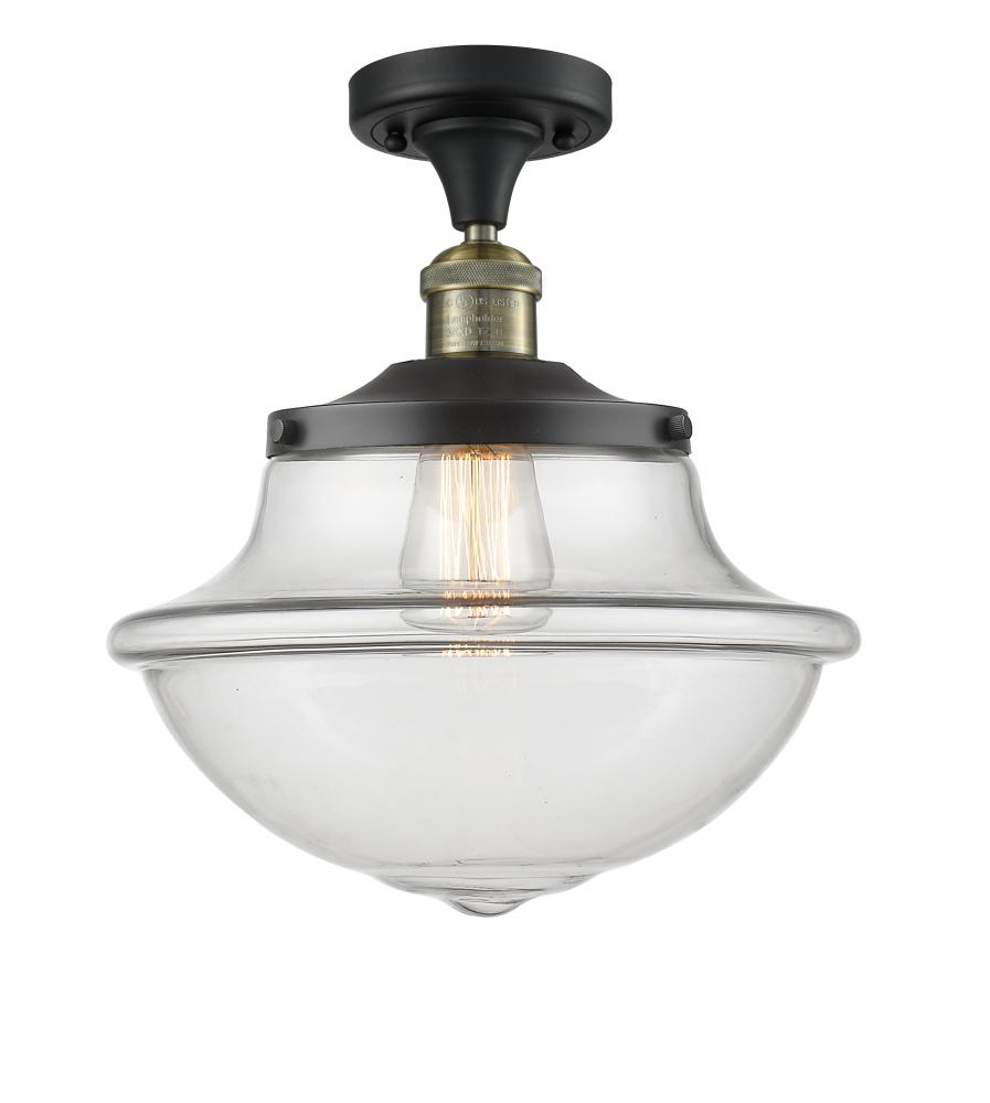 Oxford - 1 Light - 12 inch - Black Antique Brass - Semi-Flush Mount