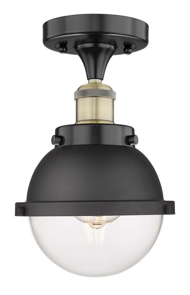 Edison - 1 Light - 7 inch - Black Antique Brass - Semi-Flush Mount