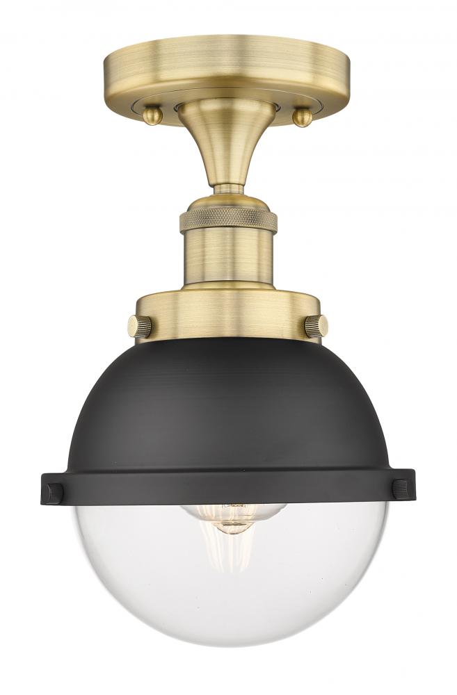 Edison - 1 Light - 7 inch - Brushed Brass - Semi-Flush Mount