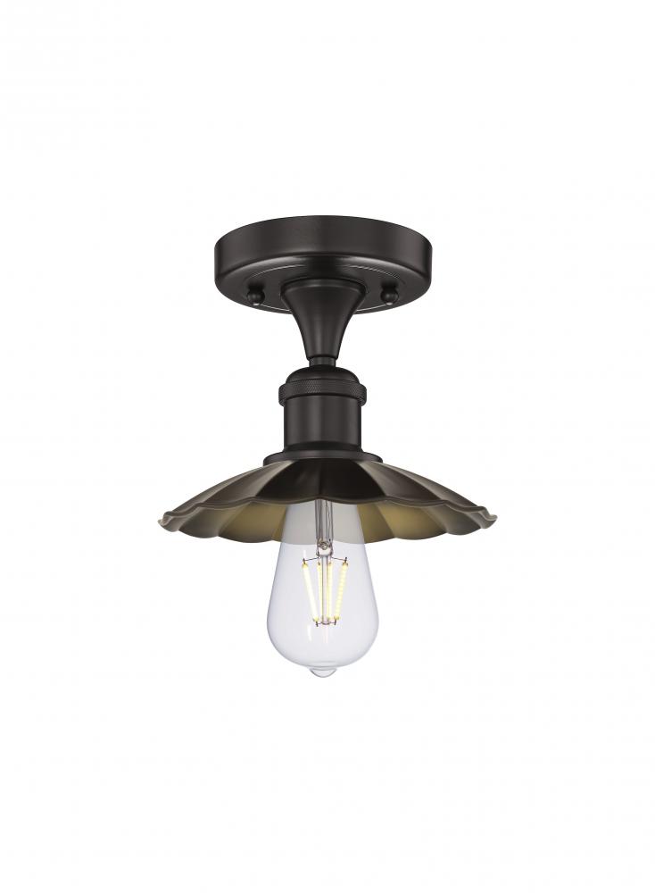 Scallop - 1 Light - 8 inch - Oil Rubbed Bronze - Semi-Flush Mount