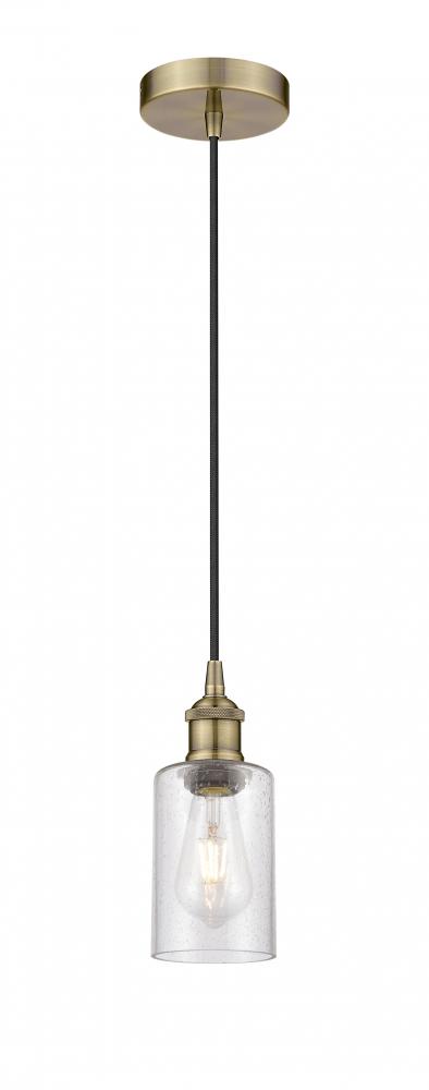 Clymer - 1 Light - 4 inch - Antique Brass - Cord hung - Mini Pendant