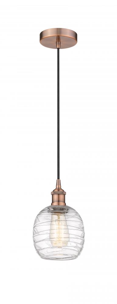 Belfast - 1 Light - 6 inch - Antique Copper - Cord hung - Mini Pendant