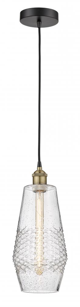 Windham - 1 Light - 7 inch - Black Antique Brass - Cord hung - Mini Pendant