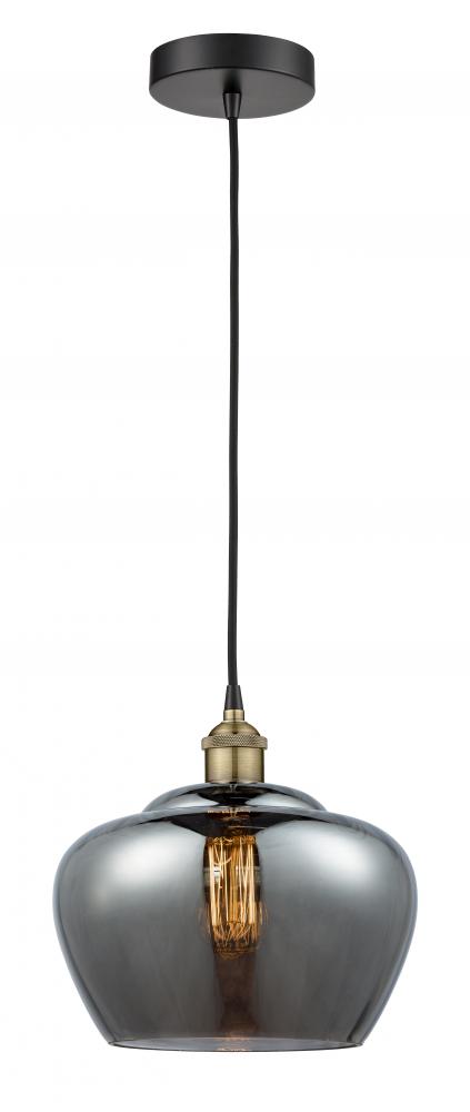 Fenton - 1 Light - 11 inch - Black Antique Brass - Cord hung - Mini Pendant