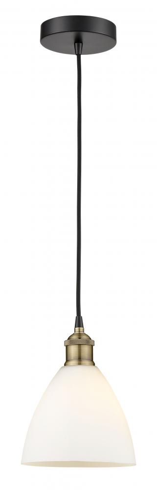 Bristol - 1 Light - 8 inch - Black Antique Brass - Cord hung - Mini Pendant