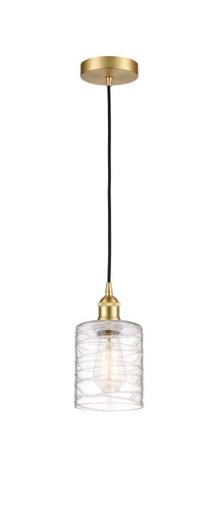 Cobbleskill - 1 Light - 5 inch - Satin Gold - Cord hung - Mini Pendant