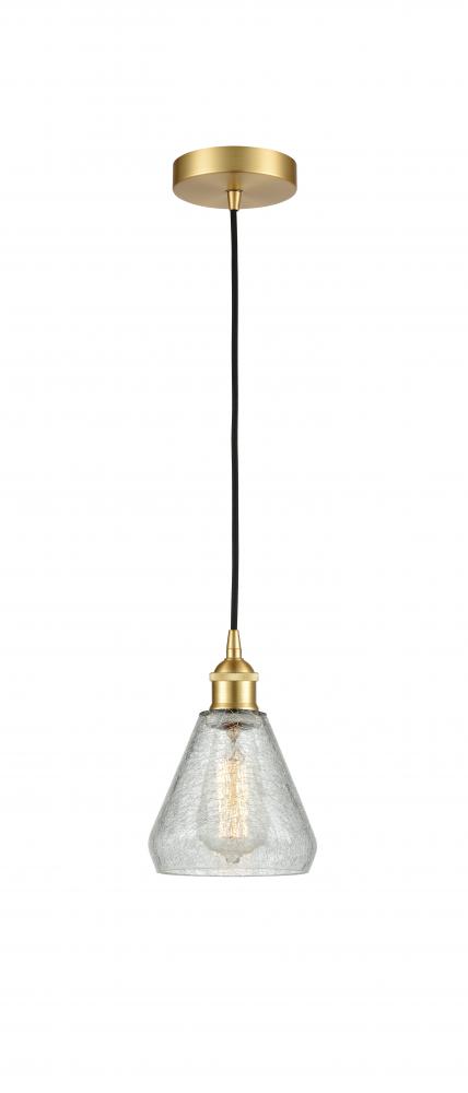 Conesus - 1 Light - 6 inch - Satin Gold - Cord hung - Mini Pendant