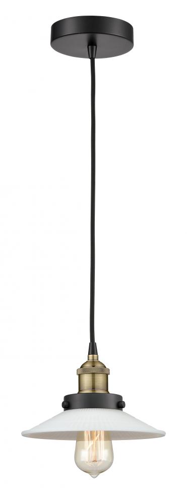 Halophane - 1 Light - 9 inch - Black Antique Brass - Cord hung - Mini Pendant