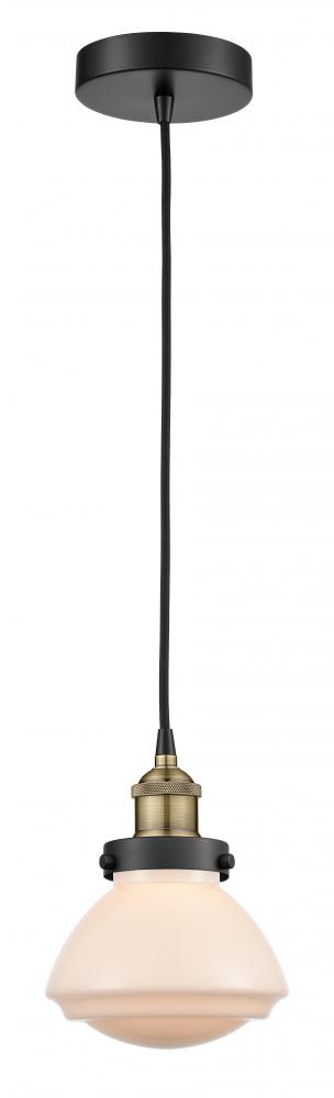 Olean - 1 Light - 7 inch - Black Antique Brass - Cord hung - Mini Pendant