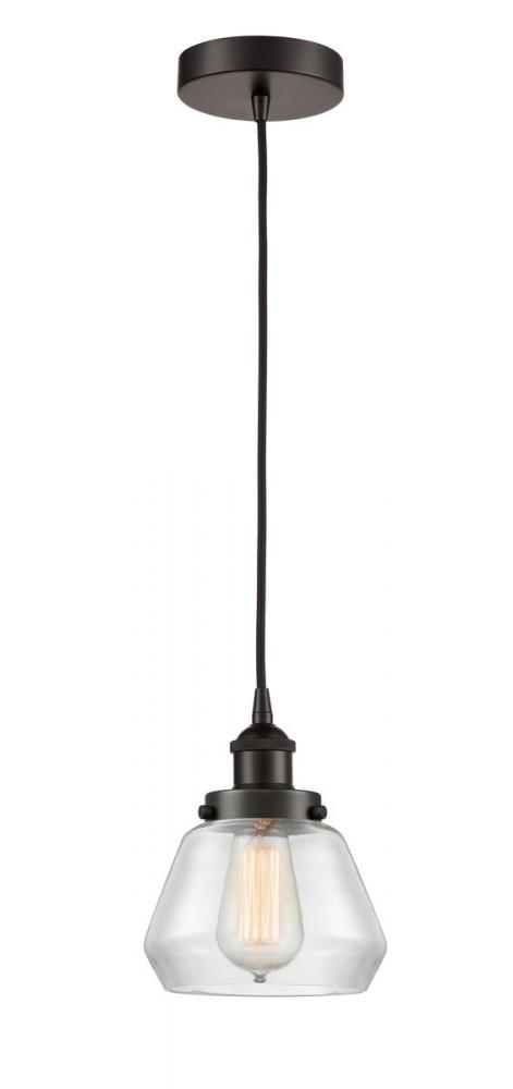 Fulton - 1 Light - 7 inch - Oil Rubbed Bronze - Cord hung - Mini Pendant