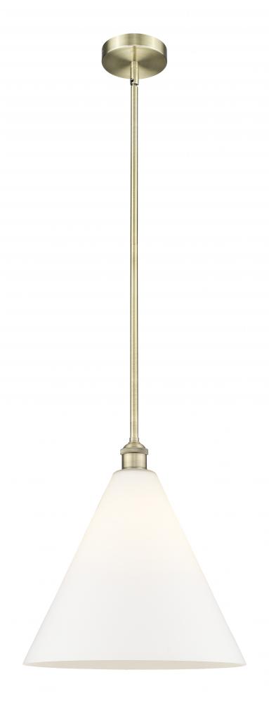 Berkshire - 1 Light - 16 inch - Antique Brass - Cord hung - Pendant