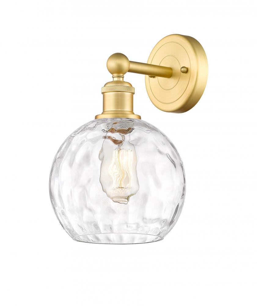Athens Water Glass - 1 Light - 8 inch - Satin Gold - Sconce