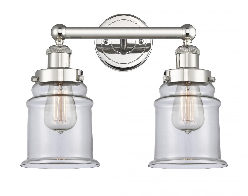 Canton - 2 Light - 15 inch - Polished Nickel - Bath Vanity Light