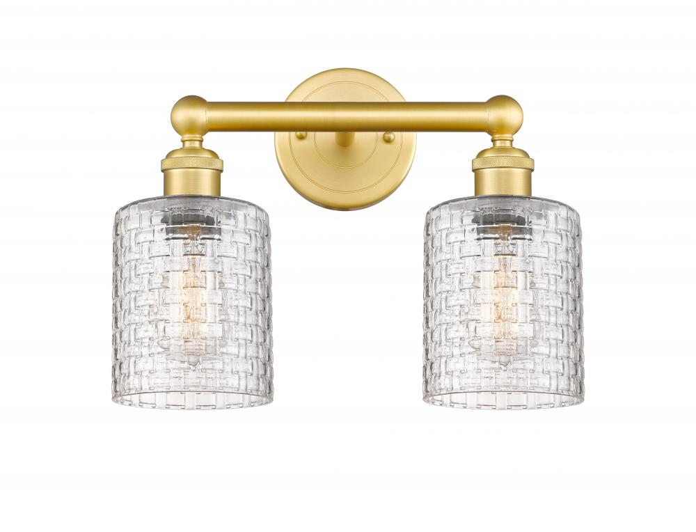 Cobbleskill - 2 Light - 14 inch - Satin Gold - Bath Vanity Light