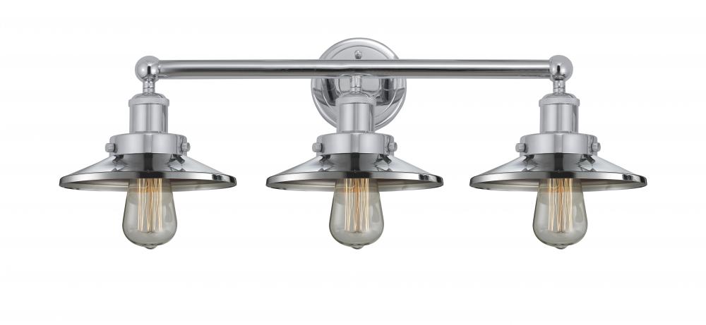 Railroad - 3 Light - 26 inch - Polished Chrome - Bath Vanity Light