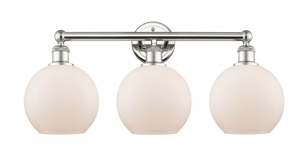 Athens - 3 Light - 26 inch - Polished Nickel - Bath Vanity Light