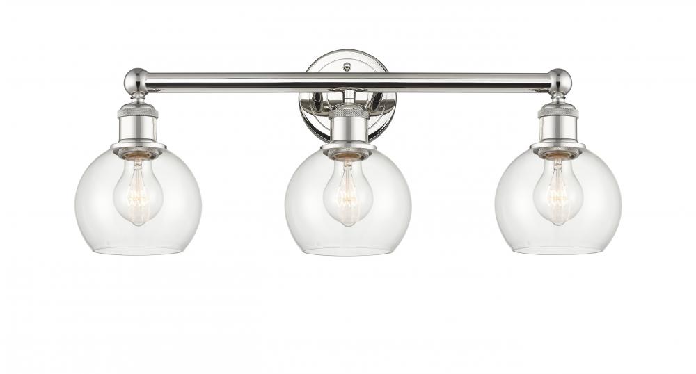 Athens - 3 Light - 24 inch - Polished Nickel - Bath Vanity Light