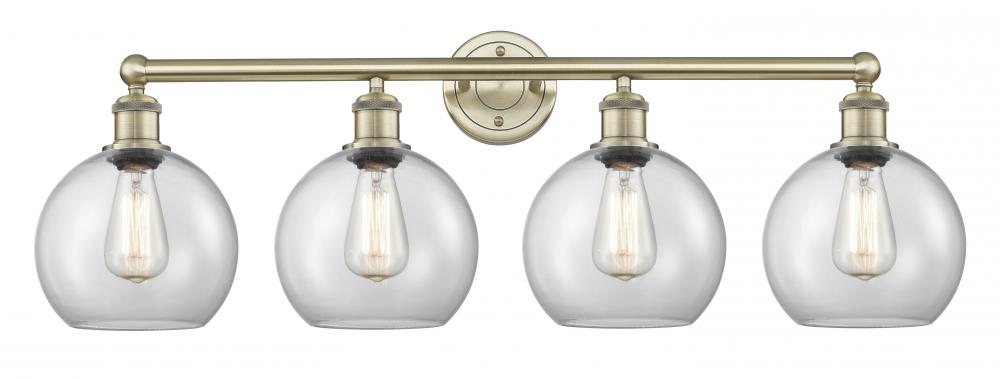 Athens - 4 Light - 35 inch - Antique Brass - Bath Vanity Light