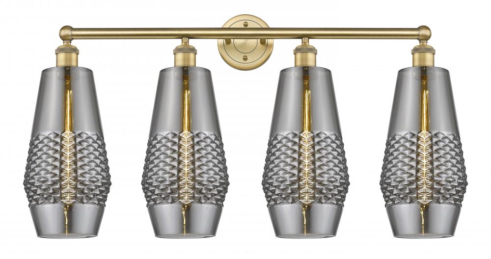 Windham - 4 Light - 34 inch - Brushed Brass - Bath Vanity Light