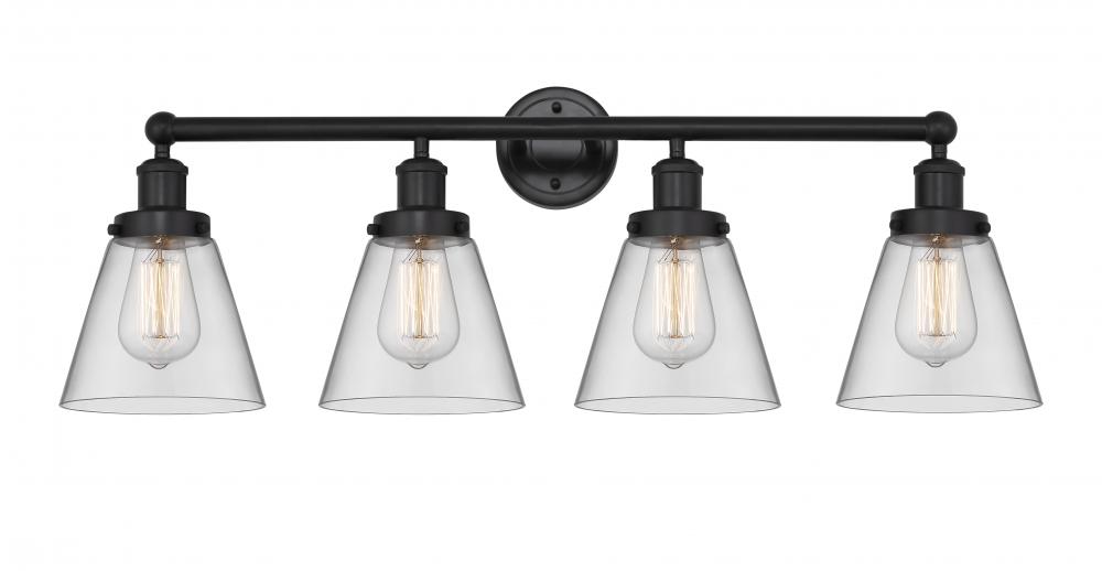 Cone - 4 Light - 33 inch - Matte Black - Bath Vanity Light