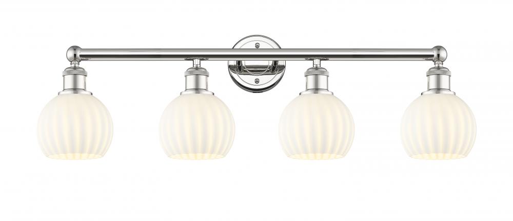 White Venetian - 4 Light - 33 inch - Polished Nickel - Bath Vanity Light