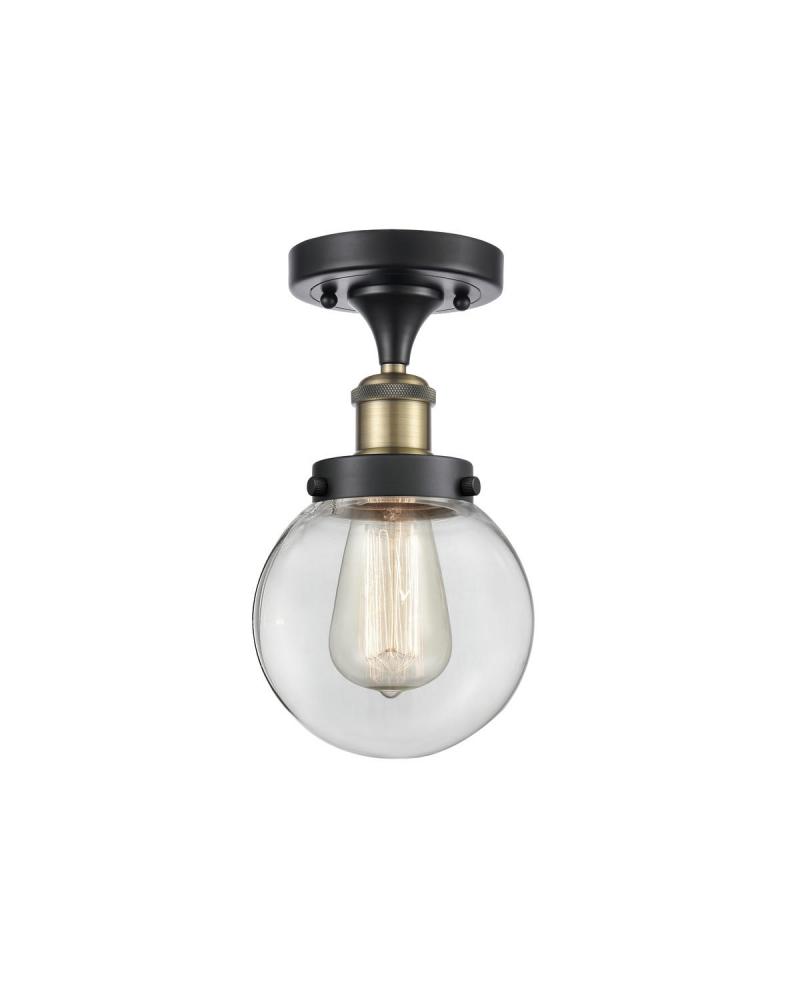 Beacon - 1 Light - 6 inch - Black Antique Brass - Semi-Flush Mount