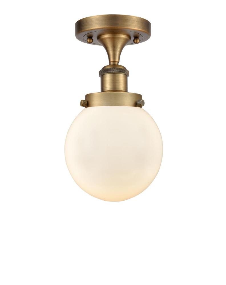 Beacon - 1 Light - 6 inch - Brushed Brass - Semi-Flush Mount