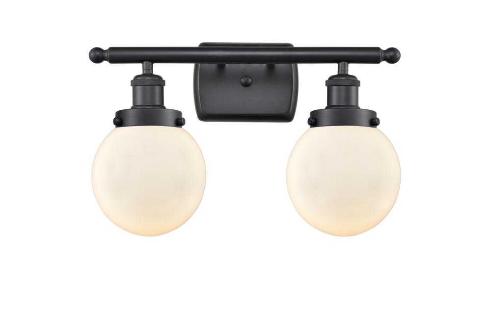 Beacon - 2 Light - 16 inch - Matte Black - Bath Vanity Light