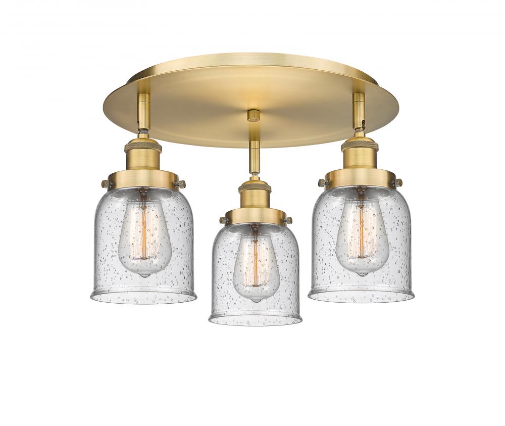 Cone - 3 Light - 17 inch - Brushed Brass - Flush Mount