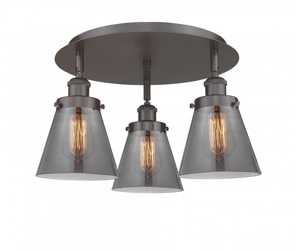 Cone - 3 Light - 18 inch - Oil Rubbed Bronze - Flush Mount