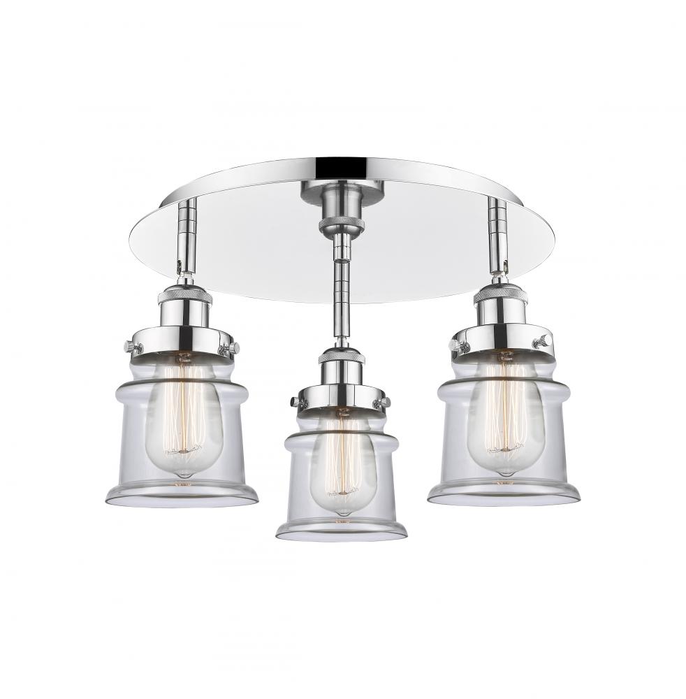 Canton - 3 Light - 17 inch - Polished Chrome - Flush Mount