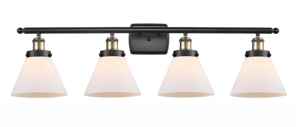 Cone - 4 Light - 38 inch - Black Antique Brass - Bath Vanity Light