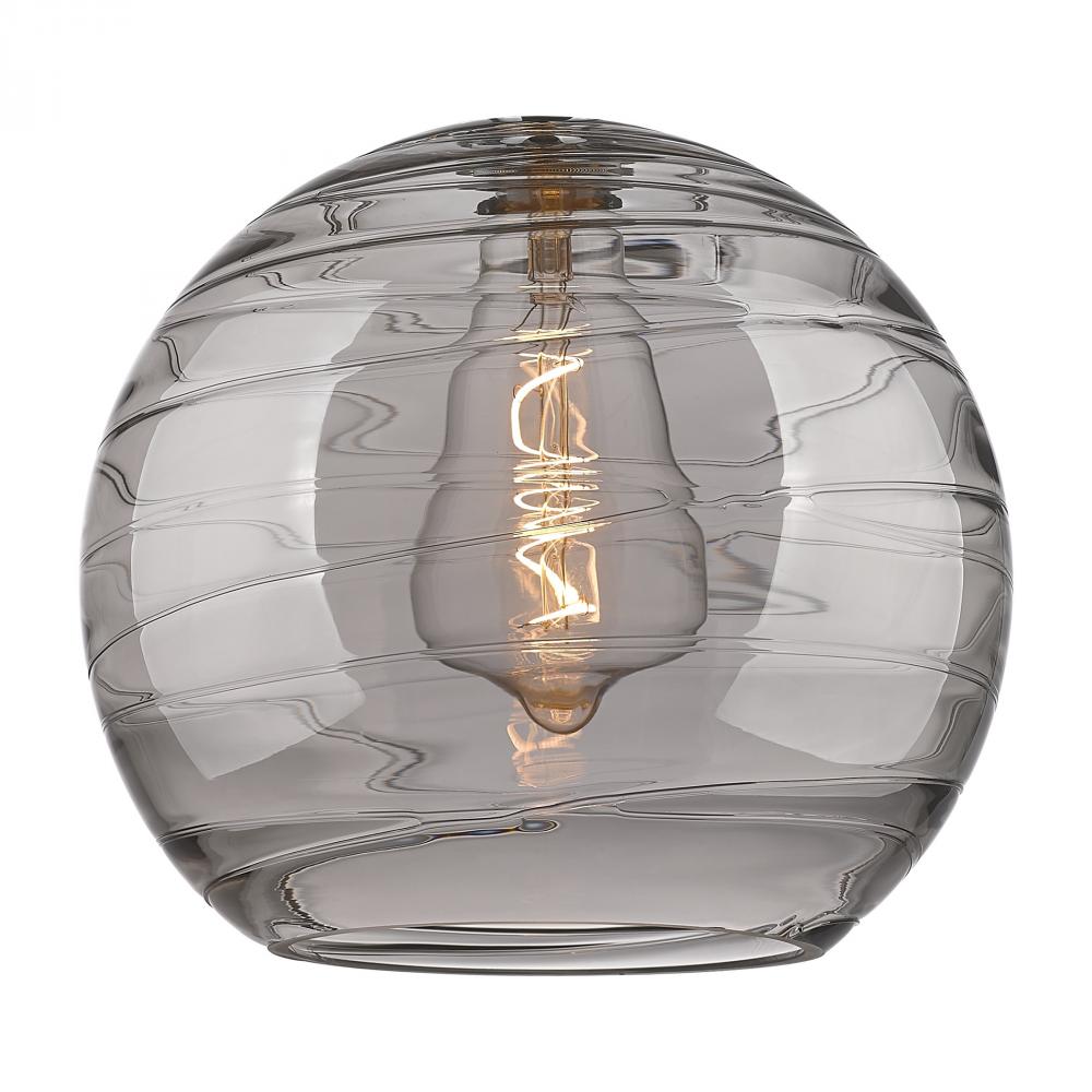 Deco Swirl 12" Light Smoke Glass