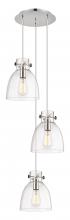 Innovations Lighting 113-410-1PS-PN-G412-8CL - Newton Bell - 3 Light - 16 inch - Polished Nickel - Multi Pendant