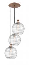 Innovations Lighting 113B-3P-AC-G1213-10 - Athens Deco Swirl - 3 Light - 17 inch - Antique Copper - Cord hung - Multi Pendant