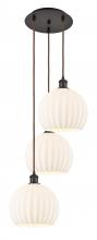 Innovations Lighting 113B-3P-OB-G1217-10WV - White Venetian - 3 Light - 17 inch - Oil Rubbed Bronze - Cord Hung - Multi Pendant