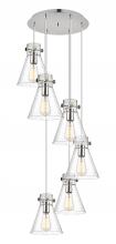 Innovations Lighting 116-410-1PS-PN-G411-8SDY - Newton Cone - 6 Light - 19 inch - Polished Nickel - Multi Pendant