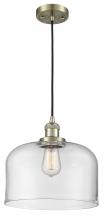 Innovations Lighting 201C-AB-G72-L - Bell - 1 Light - 12 inch - Antique Brass - Cord hung - Mini Pendant