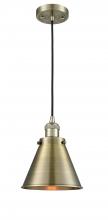 Innovations Lighting 201C-AB-M13-AB-LED - Appalachian - 1 Light - 8 inch - Antique Brass - Cord hung - Mini Pendant