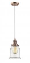 Innovations Lighting 201C-AC-G182-LED - Canton - 1 Light - 6 inch - Antique Copper - Cord hung - Mini Pendant