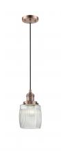 Innovations Lighting 201C-AC-G302-LED - Colton - 1 Light - 6 inch - Antique Copper - Cord hung - Mini Pendant