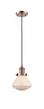 Innovations Lighting 201C-AC-G321-LED - Olean - 1 Light - 7 inch - Antique Copper - Cord hung - Mini Pendant
