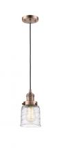 Innovations Lighting 201C-AC-G513-LED - Bell - 1 Light - 5 inch - Antique Copper - Cord hung - Mini Pendant