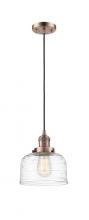 Innovations Lighting 201C-AC-G713-LED - Bell - 1 Light - 8 inch - Antique Copper - Cord hung - Mini Pendant