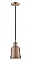 Innovations Lighting 201C-AC-M9-AC-LED - Addison - 1 Light - 5 inch - Antique Copper - Cord hung - Mini Pendant