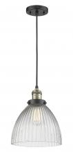 Innovations Lighting 201C-BAB-G222-LED - Seneca Falls - 1 Light - 10 inch - Black Antique Brass - Cord hung - Mini Pendant
