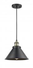Innovations Lighting 201C-BAB-M10-BK-LED - Briarcliff - 1 Light - 10 inch - Black Antique Brass - Cord hung - Mini Pendant